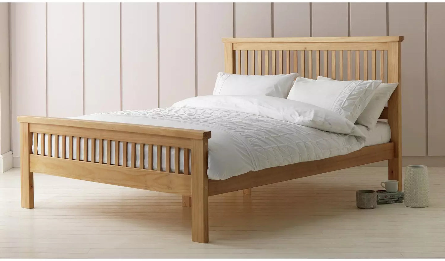 Aubrey Small Double Wooden Bed Frame - Oak Stain